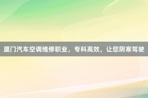 厦门汽车空调维修职业，专科高效，让您阴寒驾驶